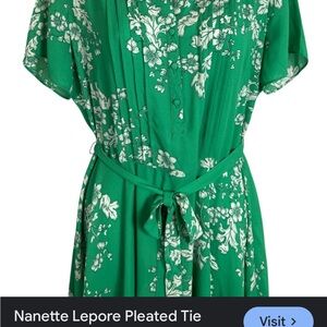 Green Floral Dress with Tie